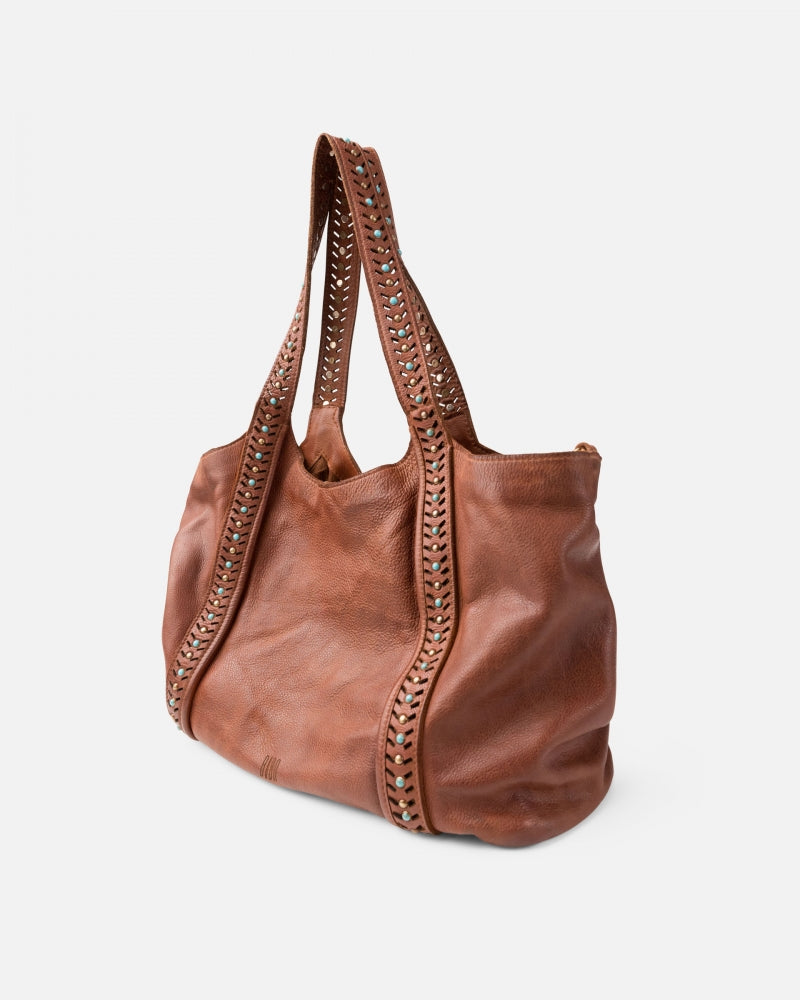 Leather shoulder bag BIBA Winkler - Tan