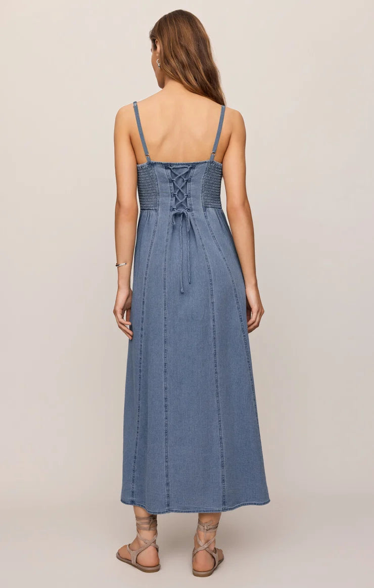 Leonora Indigo Midi Dress