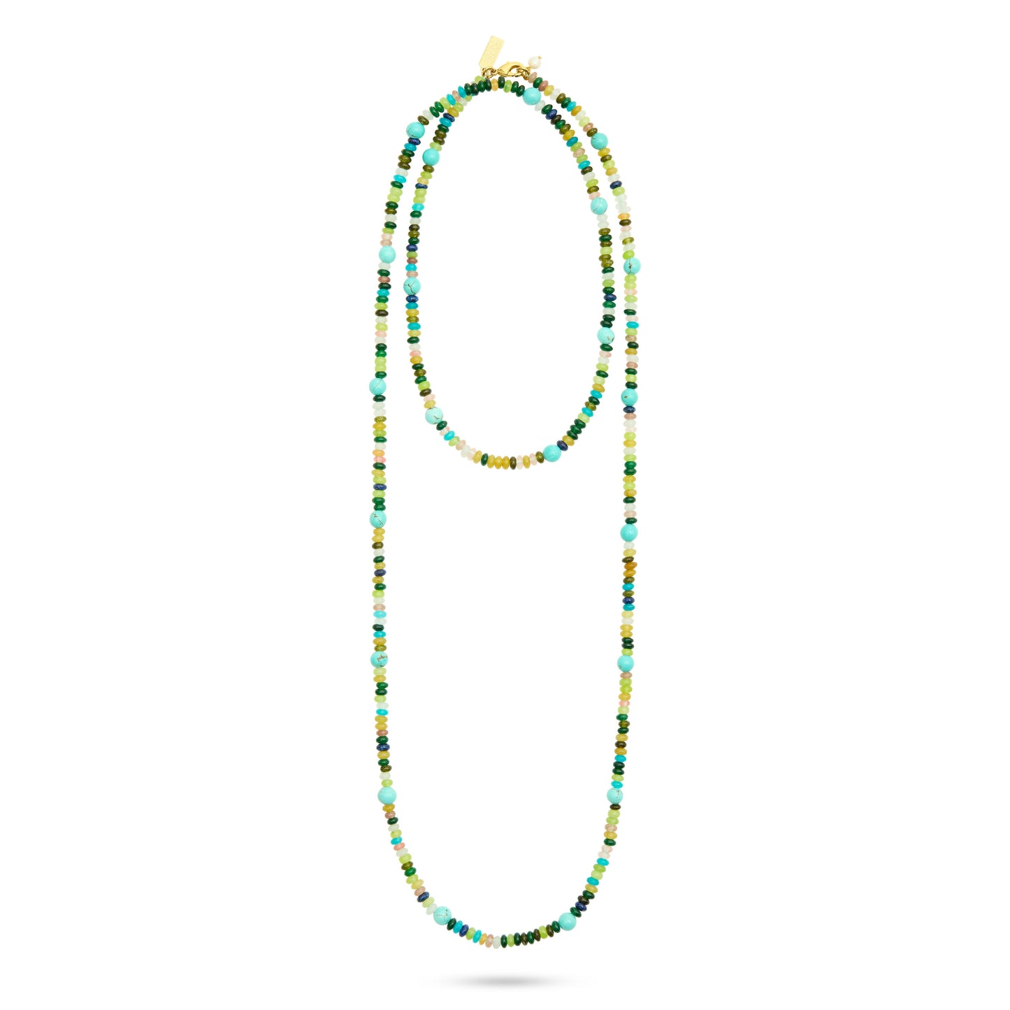 Long Beaded Necklace- Turquoise