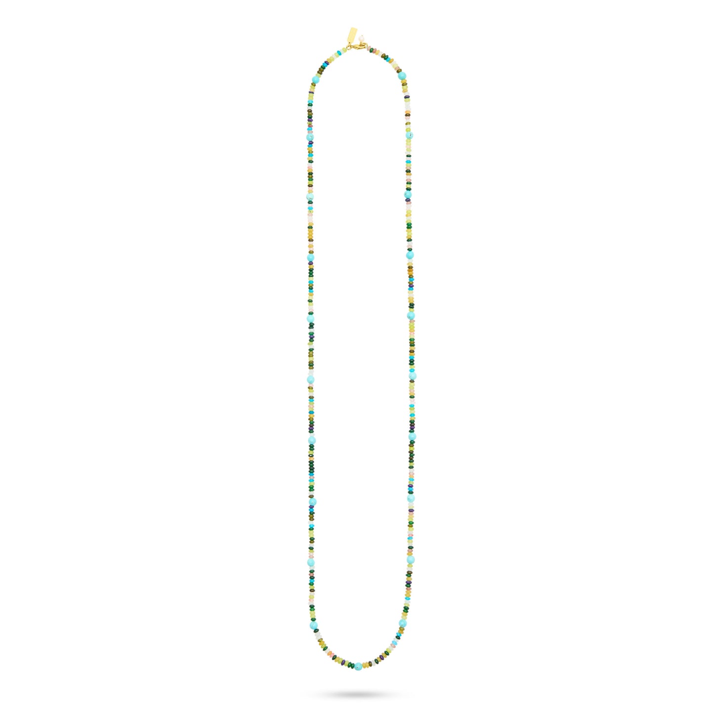 Long Beaded Necklace- Turquoise