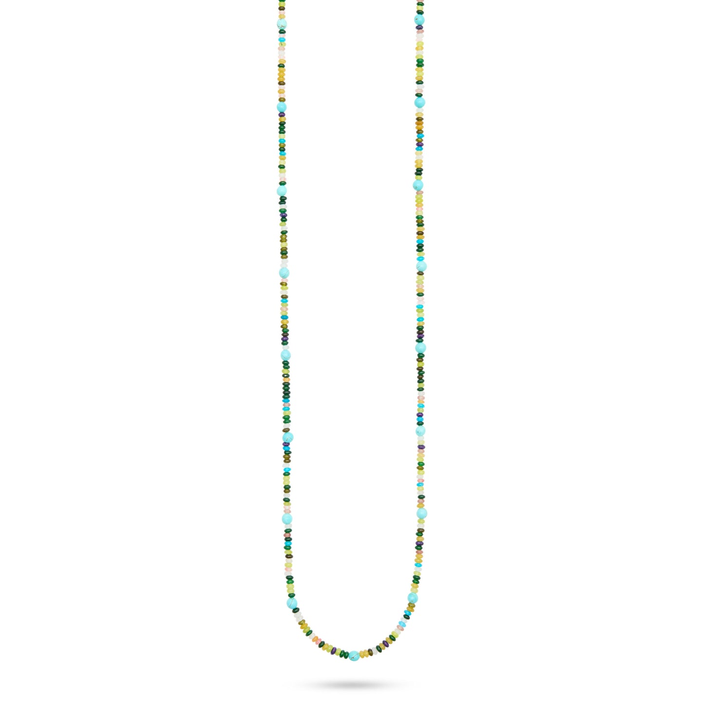 Long Beaded Necklace- Turquoise