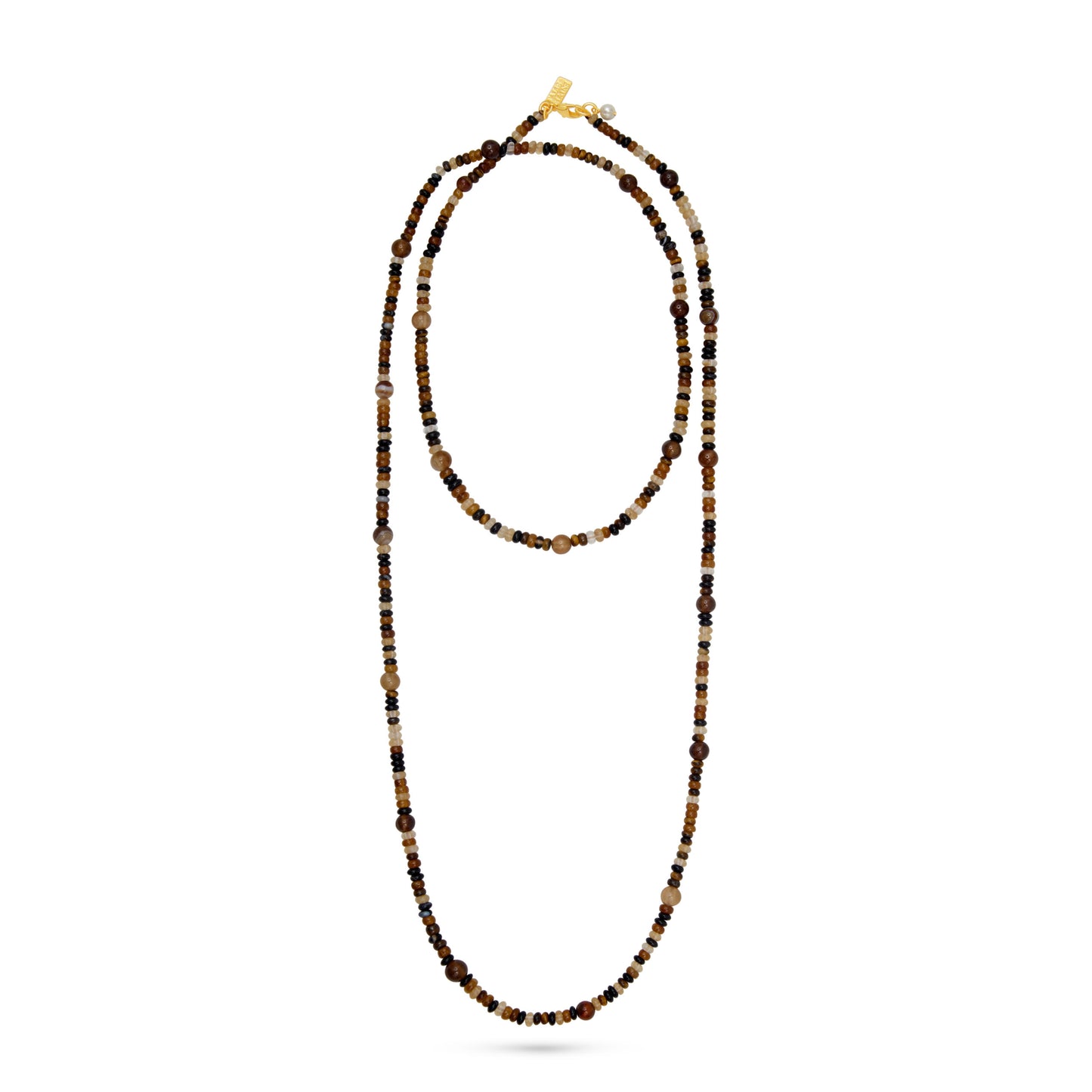 Long Beaded Necklace- Tiger’s Eye