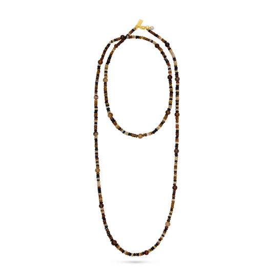 Long Beaded Necklace- Tiger’s Eye