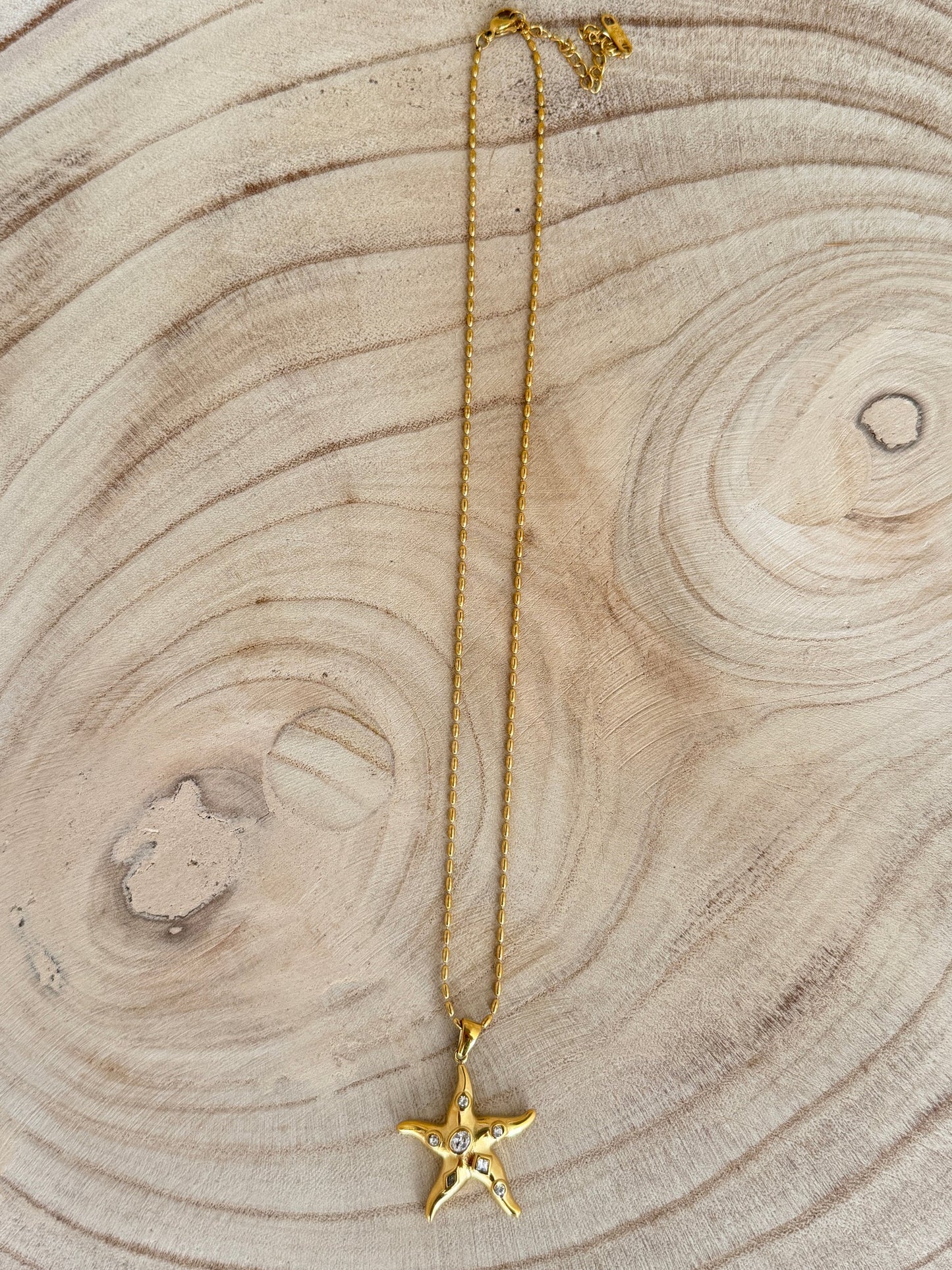 Gold Starfish Bling Necklace