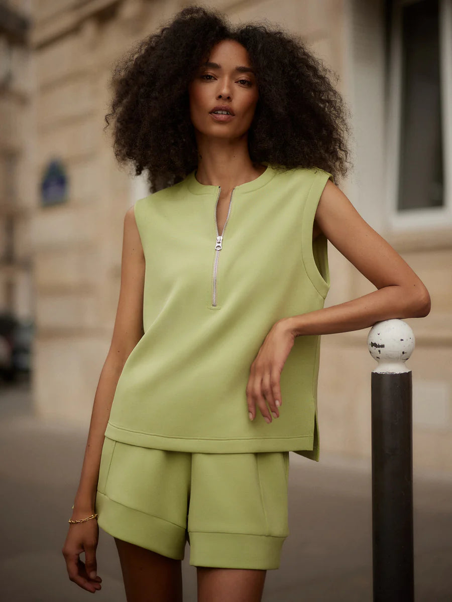 Simmons Half-Zip Tank - Fern