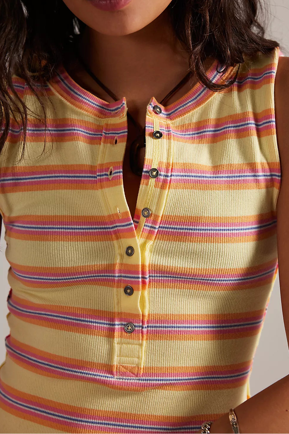 Jamie Henley Striped Tank Top - Butter Yellow Combo