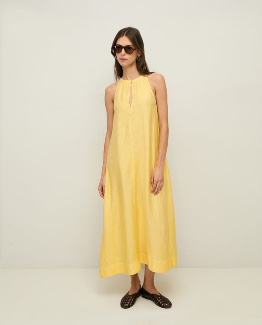 Crinkled Effect Halter Dress