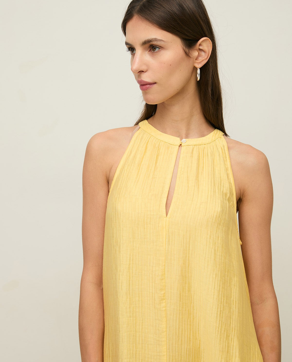 Crinkled Effect Halter Dress