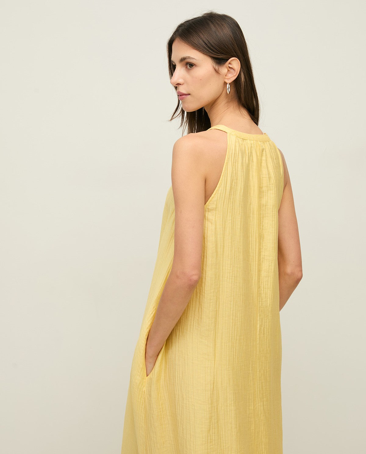 Crinkled Effect Halter Dress