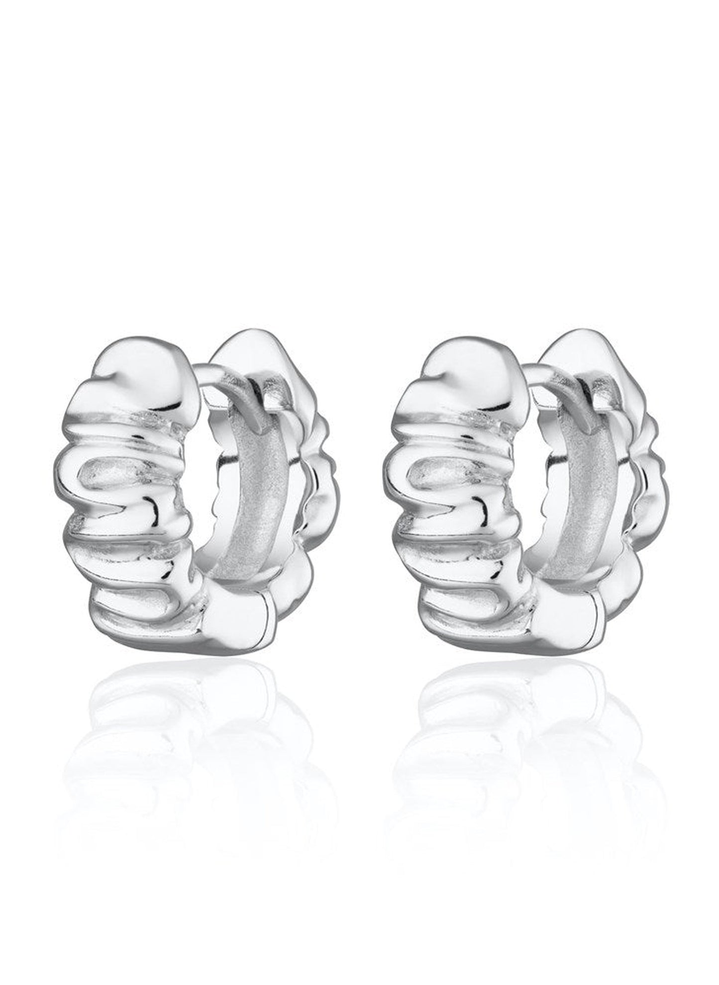 Scrunchie Huggie Earrings - Sterling Silver