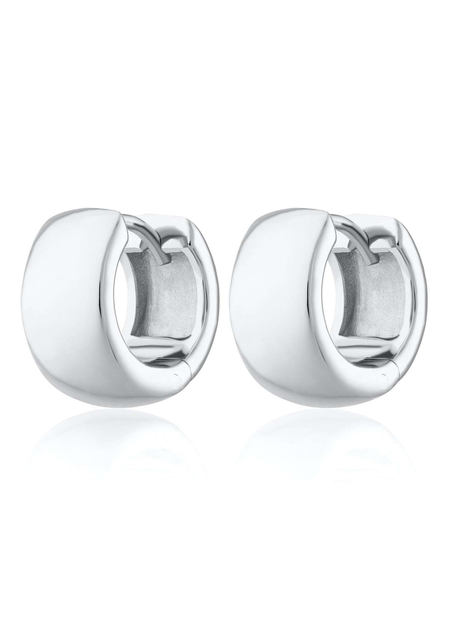Super Chunk Huggie Hoop Earrings - Silver